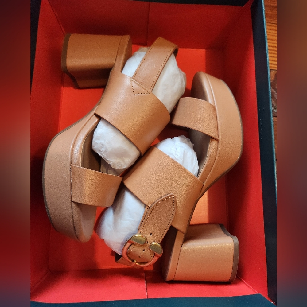 Aerosoles Tan Platform Heel Sandals